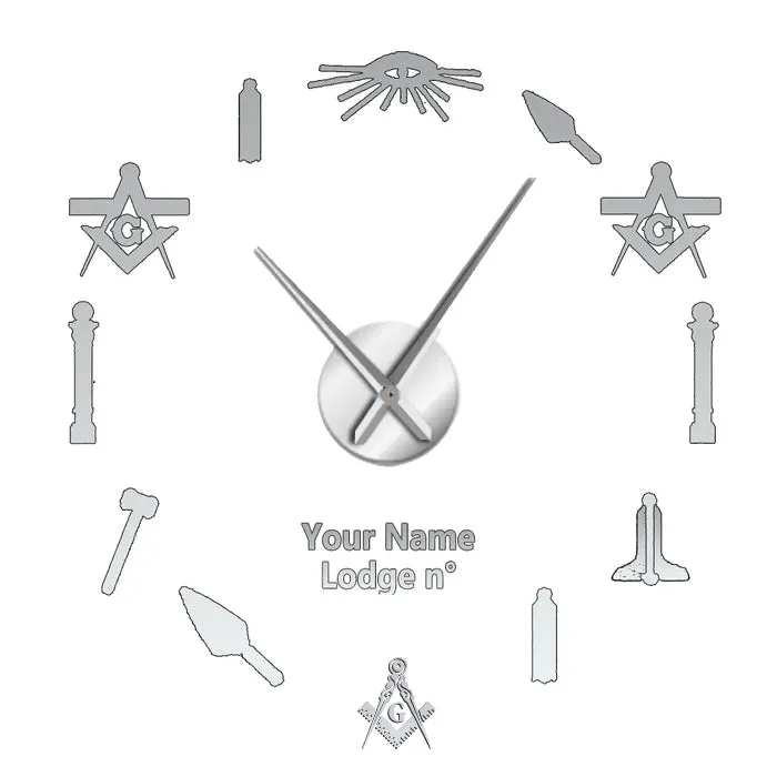 Master Mason Blue Lodge Clock - Frameless Design