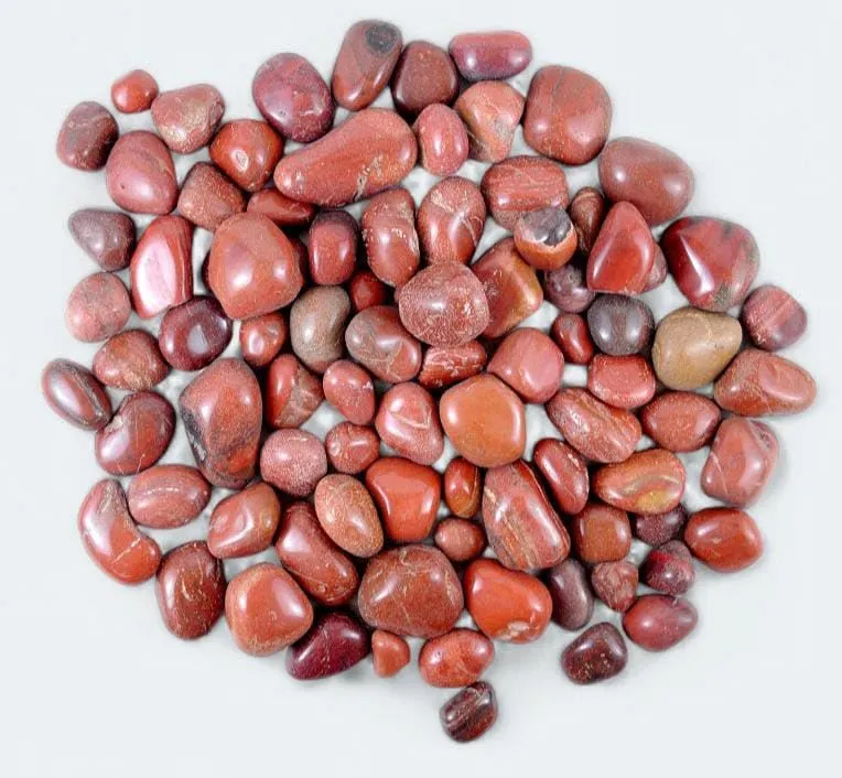 Natural Red Polished Decorative Stones for Garden, Home Decor, 1 kg Pack