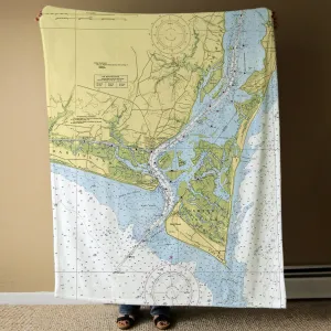 Nautical Chart Blankets, North Carolina Coastal Maps