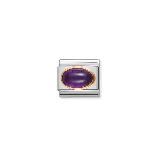 Nomination Composable Link Amethyst Stone, 18K Gold