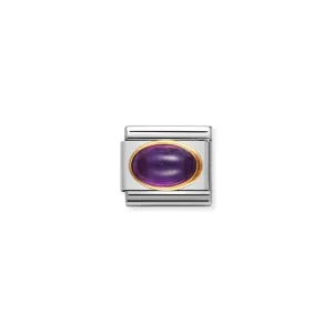 Nomination Composable Link Amethyst Stone, 18K Gold