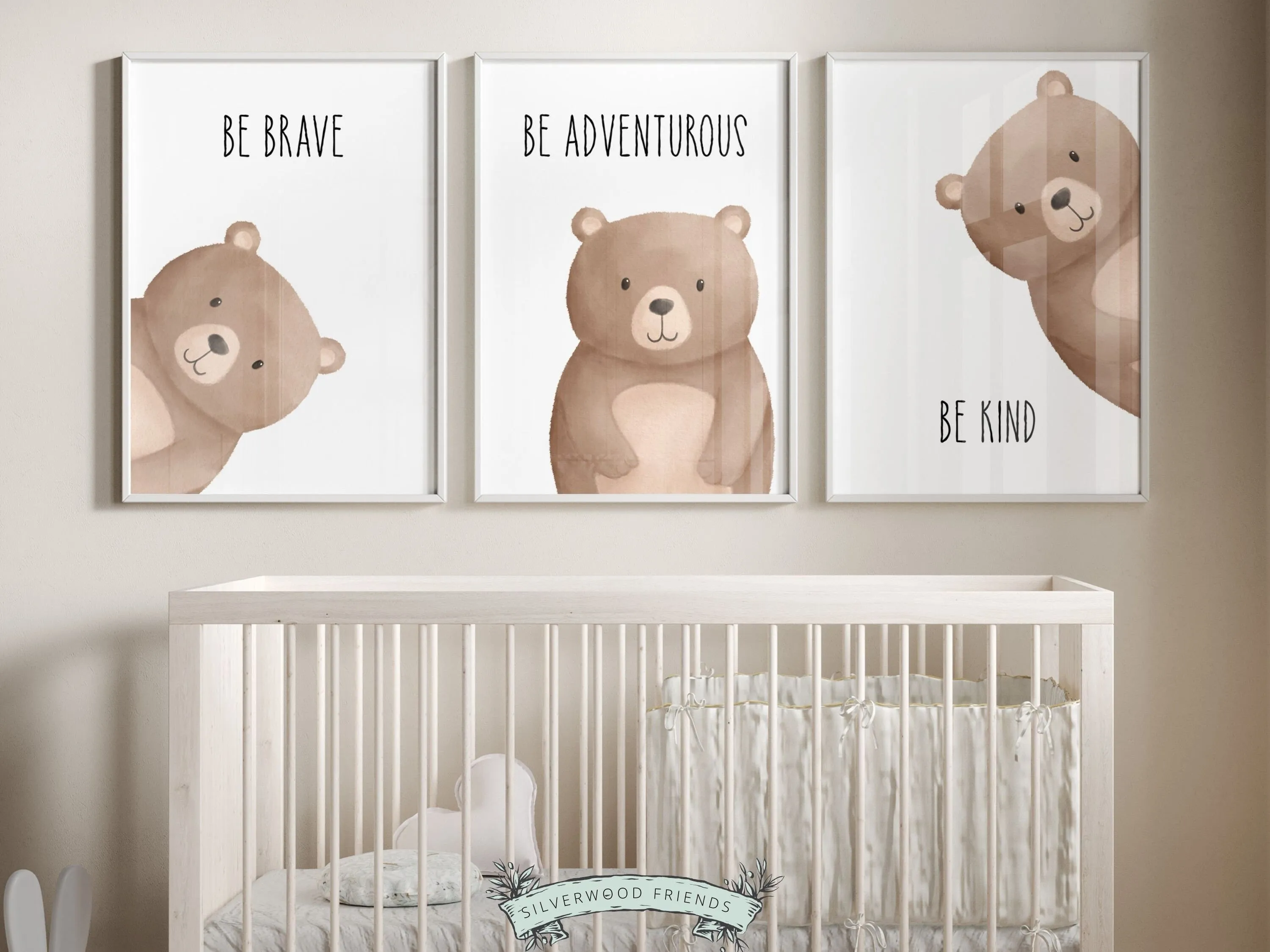 Peeking Bear Nursery Prints