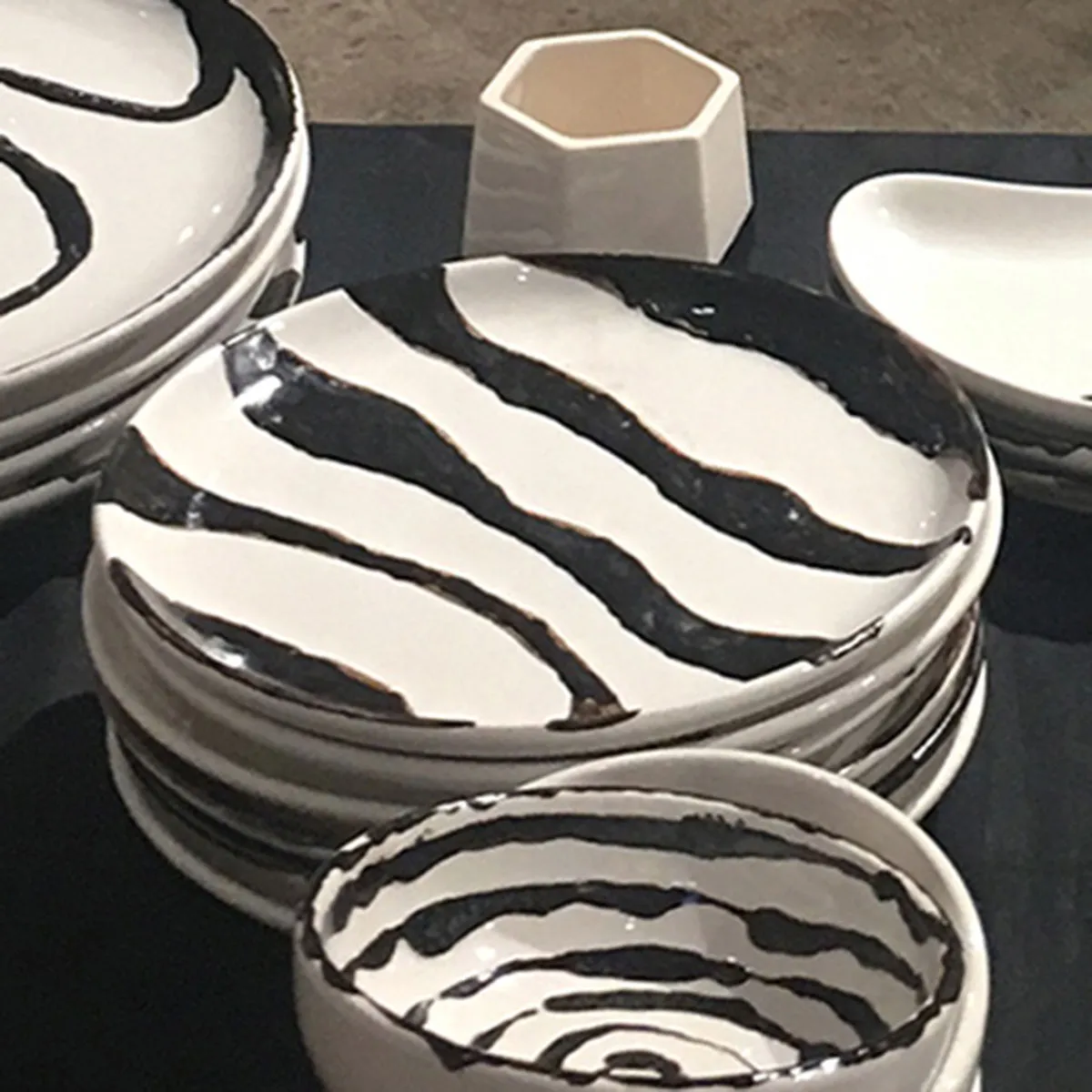 "Vertigo One" Dining Set For 2 (6 pcs), Handmade ceramic plates