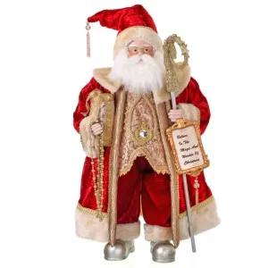 Regency International 28" Elegant Vintage Santa with Plaque & Staff