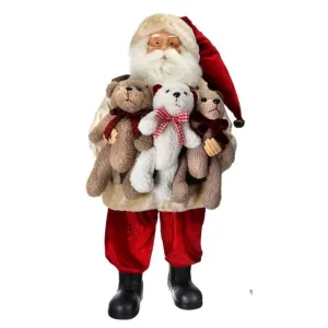 Regency International 36" Velvet Santa with Teddy Bears