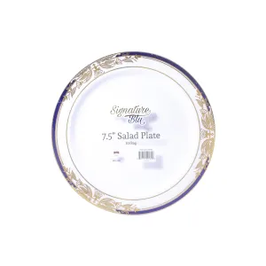 Signature Blue 7.5in Round Plastic Plates 10ct