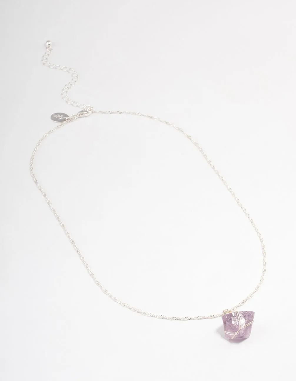 Silver Fluorite Cage Twist Necklace