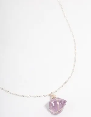 Silver Fluorite Cage Twist Necklace