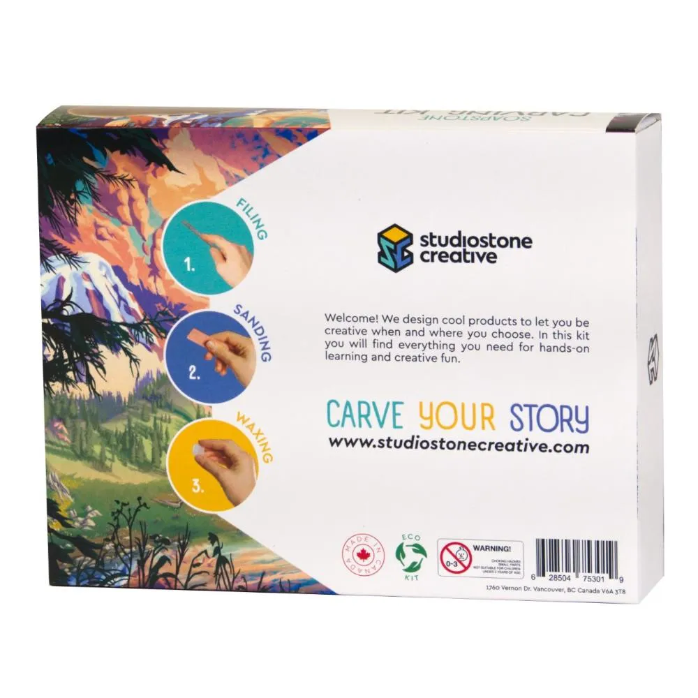 Studiostone Creative Soapstone Carving Kit - Bear & Wolf