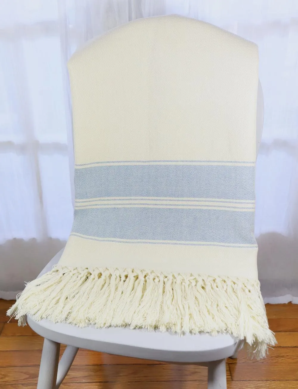 Throw Blanket in Blue Stripes