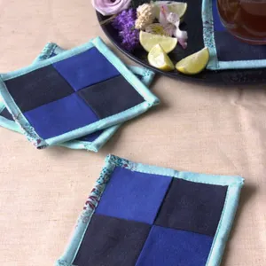 Upcycled Denim Coaster Set (x4)- Royal and Navy