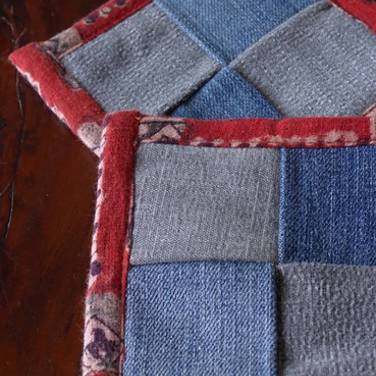 Upcycled Denim Coaster Set (x4)- Textured Denim