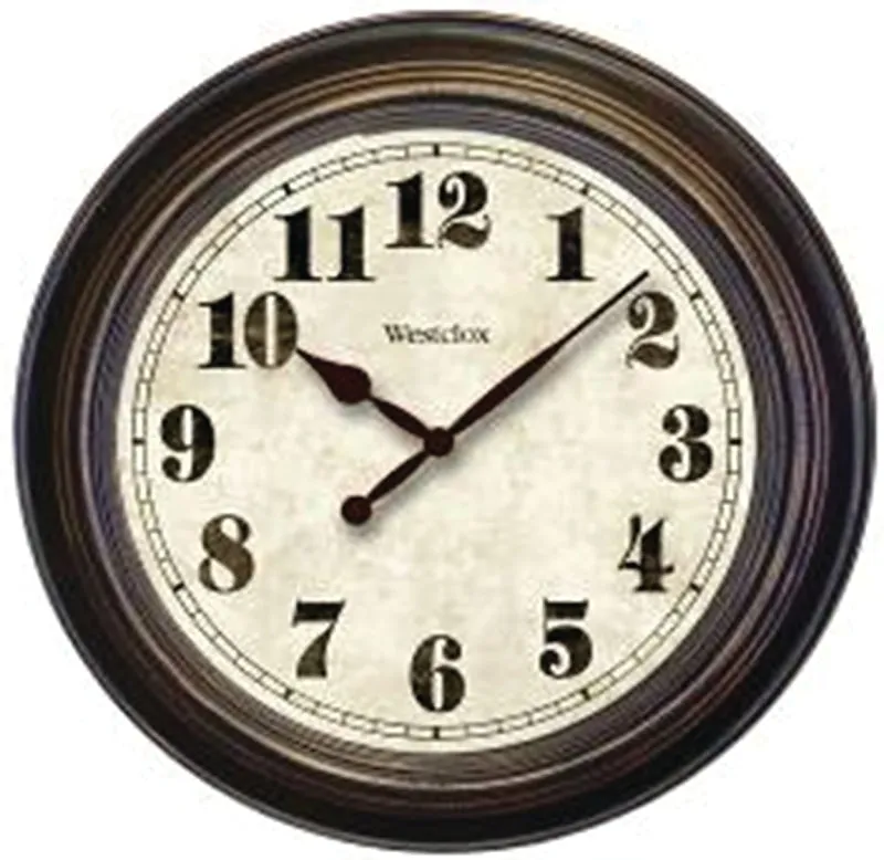 Westclox Classic Series 32213 Clock, Round, Brown Frame, Analog :EA: QUANTITY: 1