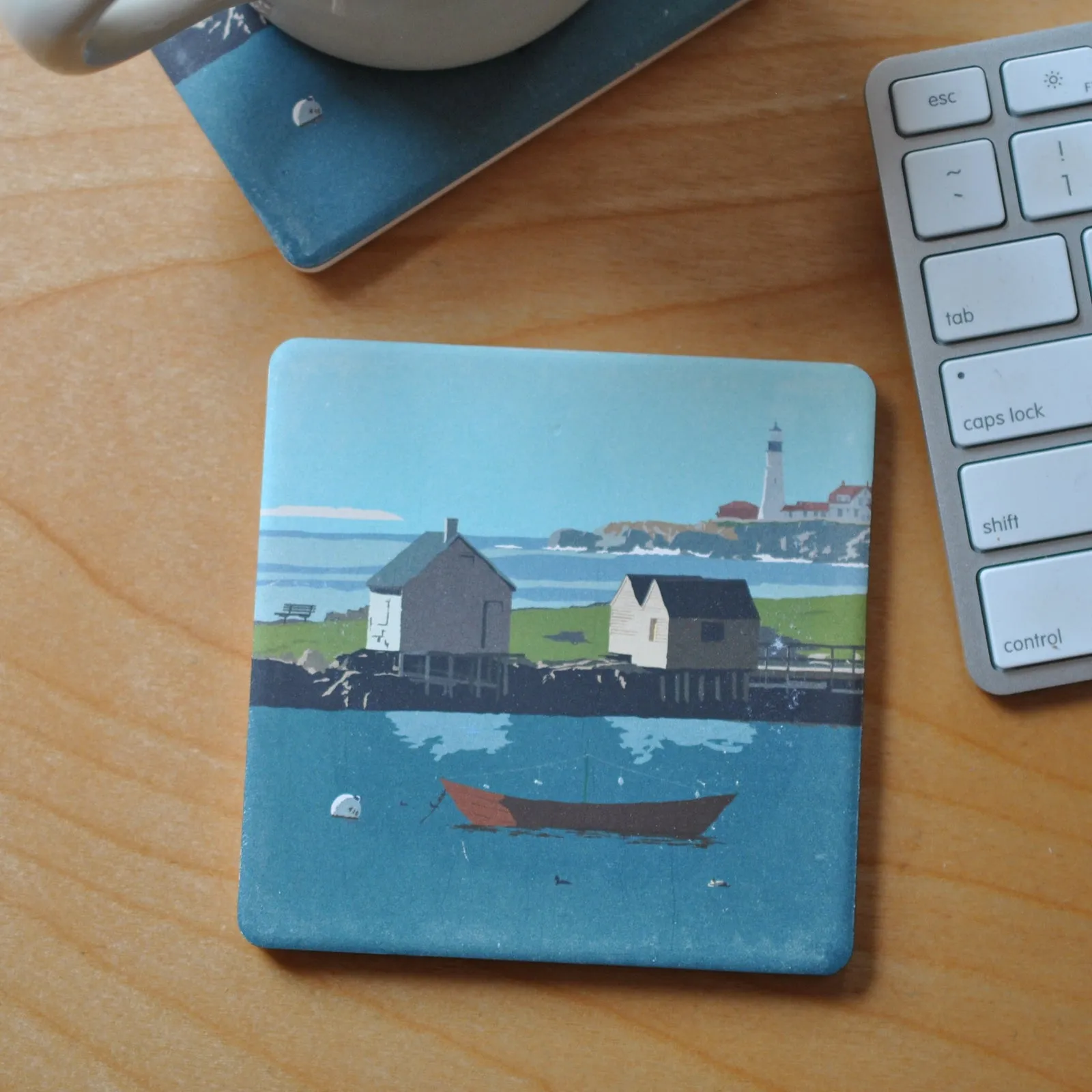 Willard Beach Art Drink Coaster - Maine