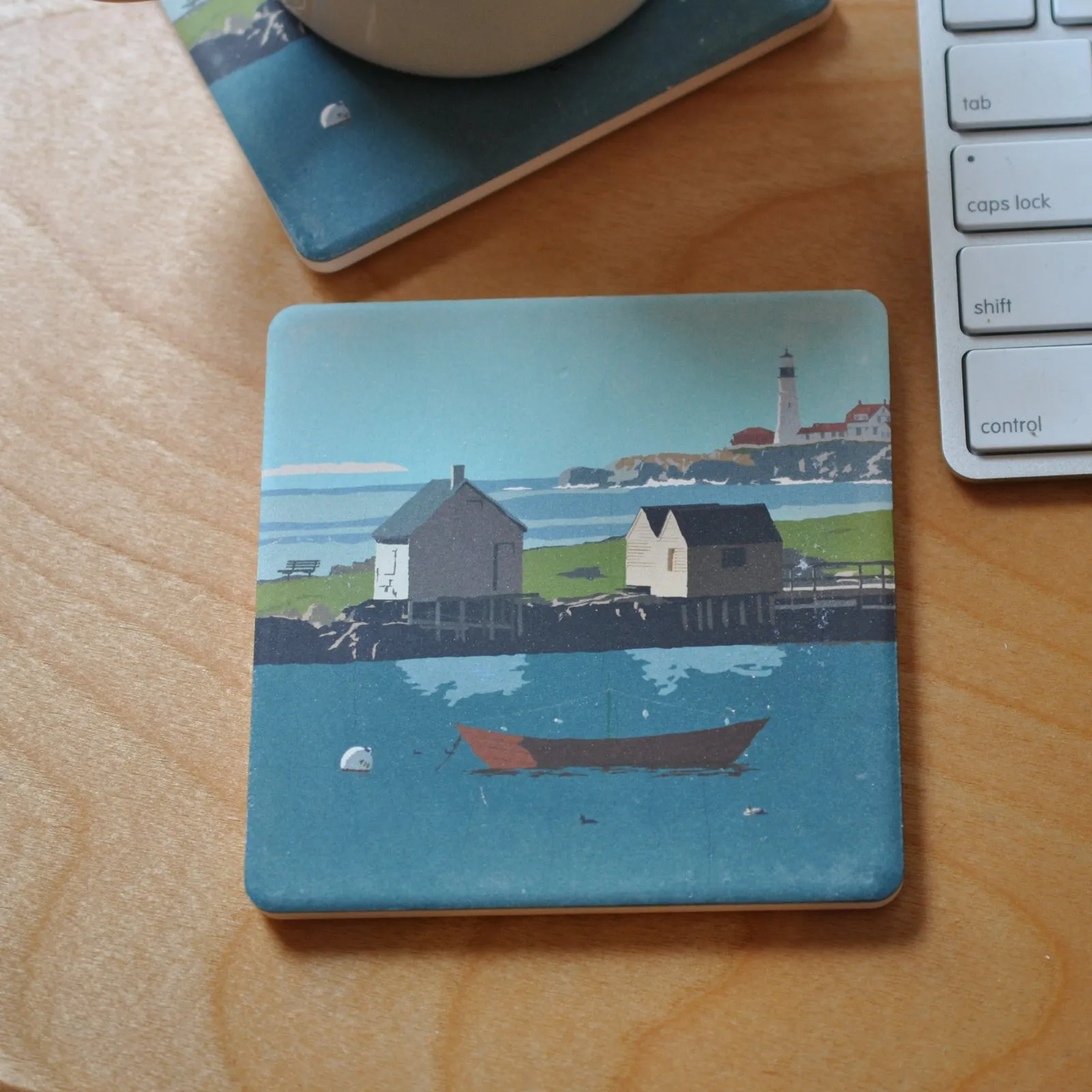 Willard Beach Art Drink Coaster - Maine