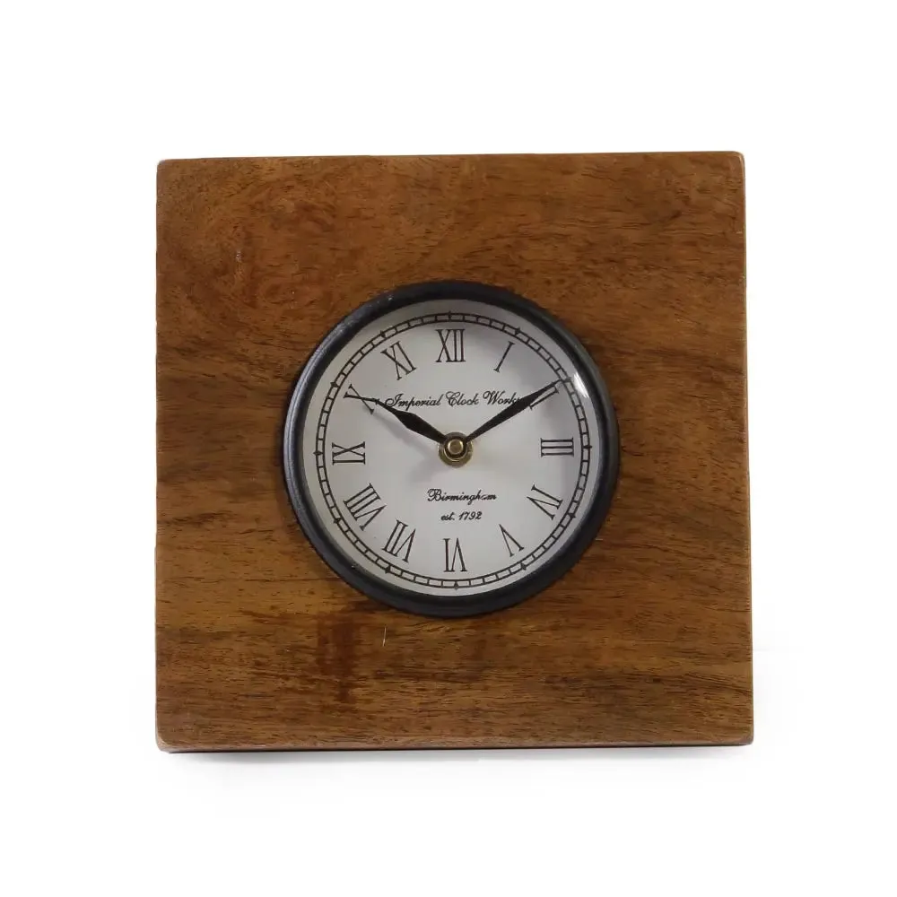 Winwood Vintage 7" Square Table Clock